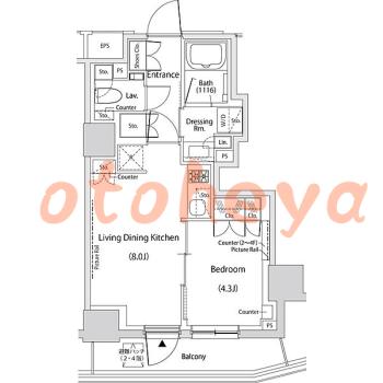 楽器ピアノ可相談 の 賃貸物件 1LDK 15.1万円の図面１