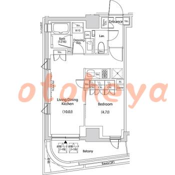 楽器ピアノ可相談 の 賃貸物件 1LDK 18.8万円の図面１