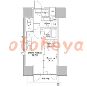 楽器ピアノ可相談 の 賃貸物件 1DK 13.3万円の図面１