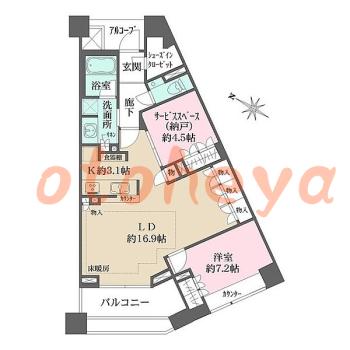 楽器ピアノ可相談 の 賃貸物件 1SLDK 28.5万円の図面１