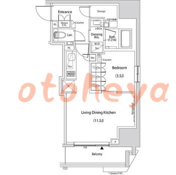 楽器ピアノ可相談 の 賃貸物件 1LDK 23.3万円の図面１