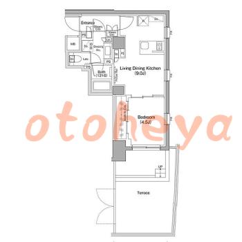 楽器ピアノ可相談 の 賃貸物件 1LDK 15.4万円の図面１