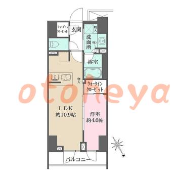 楽器ピアノ可相談 の 賃貸物件 1LDK 21万円の図面１