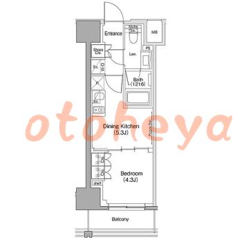 楽器ピアノ可相談 の 賃貸物件 1DK 12万円の図面１