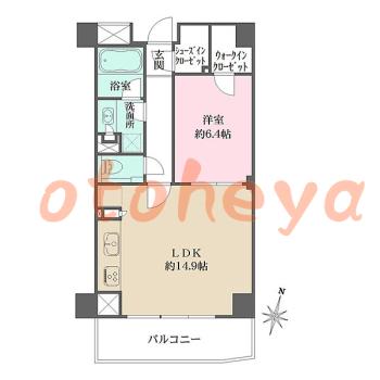 楽器ピアノ可相談 の 賃貸物件 1LDK 18万円の図面１