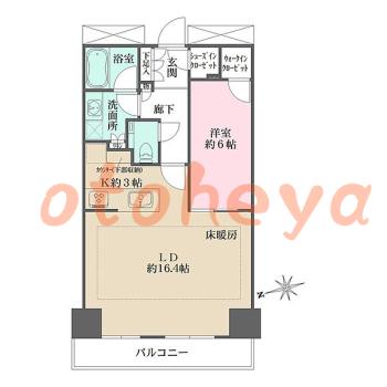 楽器ピアノ可相談 の 賃貸物件 1LDK 24.8万円の図面１