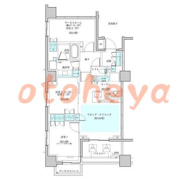 楽器ピアノ可相談 の 賃貸物件 2SLDK 38万円の図面１
