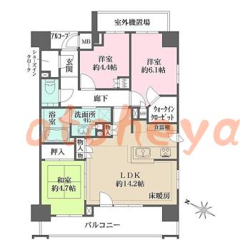 楽器ピアノ可相談 の 賃貸物件 3LDK 30万円の図面１