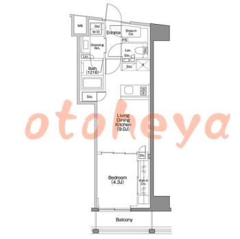楽器ピアノ可相談 の 賃貸物件 1LDK 20.6万円の図面１