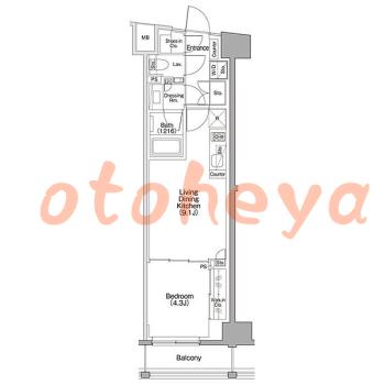 楽器ピアノ可相談 の 賃貸物件 1LDK 20.8万円の図面１