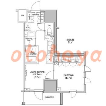 楽器ピアノ可相談 の 賃貸物件 1LDK 14.8万円の図面１