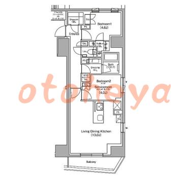 楽器ピアノ可相談 の 賃貸物件 1SLDK 24万円の図面１