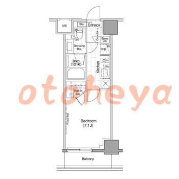 楽器ピアノ可相談 の 賃貸物件 1K 12万円の図面１