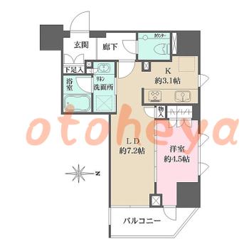 楽器ピアノ可相談 の 賃貸物件 1LDK 19万円の図面１