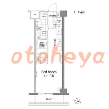 楽器ピアノ可相談 の 賃貸物件 1R 12万円の図面１