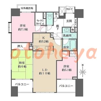 楽器ピアノ可相談 の 賃貸物件 3LDK 20万円の図面１