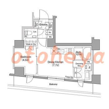 楽器ピアノ可相談 の 賃貸物件 1DK 18.1万円の図面１