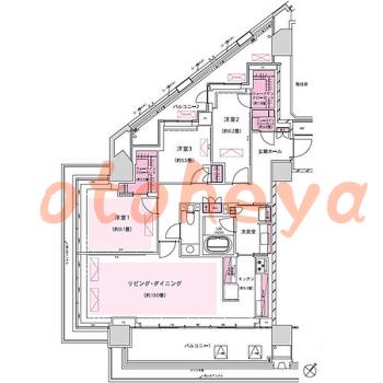 楽器ピアノ可相談 の 賃貸物件 3LDK 140万円の図面１