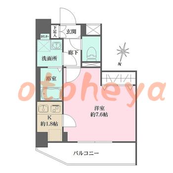 楽器ピアノ可相談 の 賃貸物件 1K 10.3万円の図面１