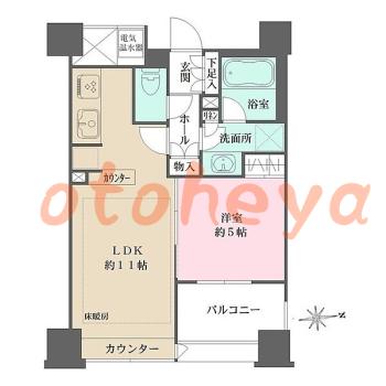 楽器ピアノ可相談 の 賃貸物件 1LDK 18万円の図面１