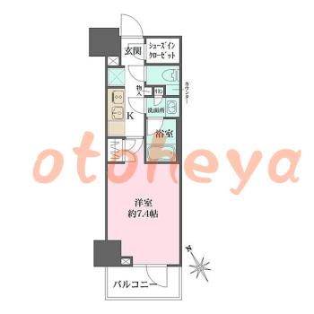 楽器ピアノ可相談 の 賃貸物件 1K 13.3万円の図面１