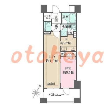 楽器ピアノ可相談 の 賃貸物件 1LDK 25万円の図面１