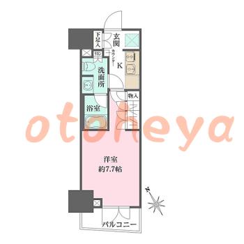 楽器ピアノ可相談 の 賃貸物件 1K 13.5万円の図面１