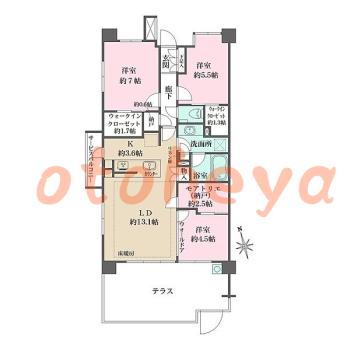 楽器ピアノ可相談 の 賃貸物件 3LDK 23万円の図面１