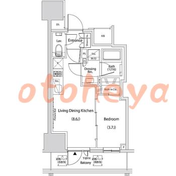 楽器ピアノ可相談 の 賃貸物件 1LDK 18万円の図面１