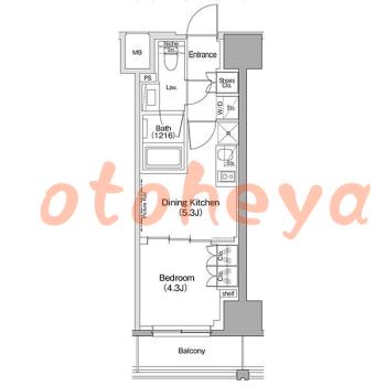 楽器ピアノ可相談 の 賃貸物件 1DK 12万円の図面１