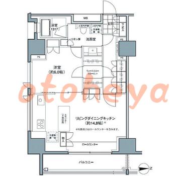 楽器ピアノ可相談 の 賃貸物件 1LDK 26.5万円の図面１
