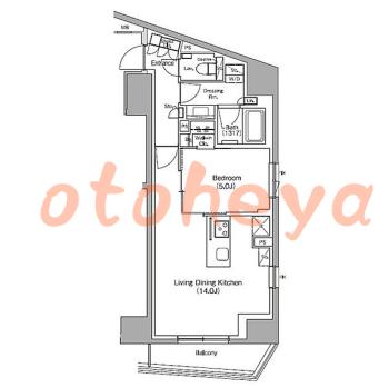 楽器ピアノ可相談 の 賃貸物件 1LDK 21.5万円の図面1