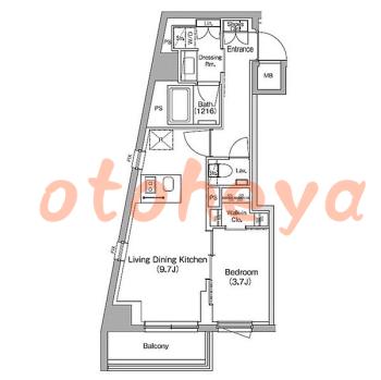 楽器ピアノ可相談 の 賃貸物件 1LDK 17万円の図面１