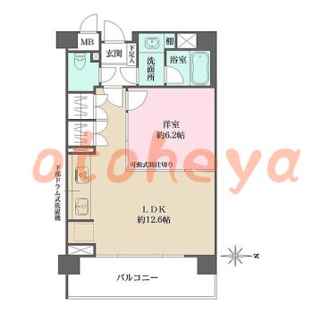 楽器ピアノ可相談 の 賃貸物件 1LDK 13.5万円の図面１