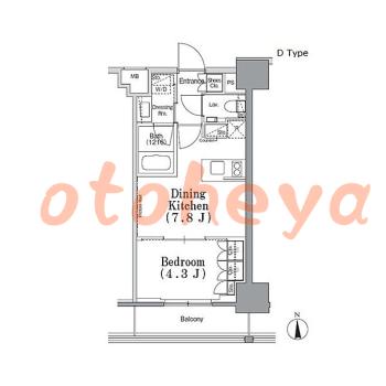 楽器ピアノ可相談 の 賃貸物件 1DK 18万円の図面１