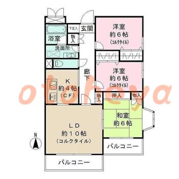 楽器ピアノ可相談 の 賃貸物件 3LDK 20万円の図面１