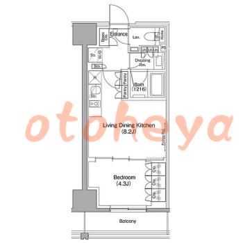 楽器ピアノ可相談 の 賃貸物件 1LDK 13.8万円の図面１