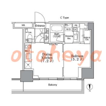 楽器ピアノ可相談 の 賃貸物件 1DK 17.6万円の図面１