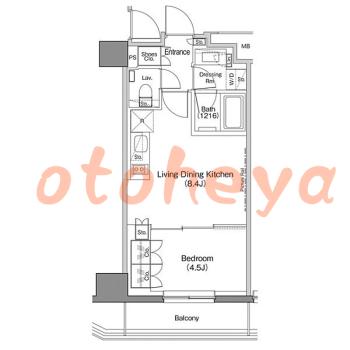 楽器ピアノ可相談 の 賃貸物件 1LDK 16.5万円の図面１