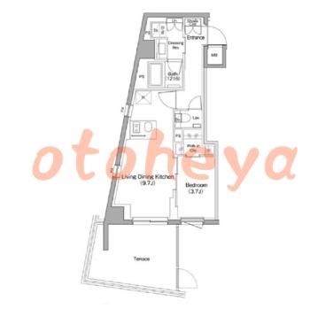 楽器ピアノ可相談 の 賃貸物件 1LDK 16万円の図面１