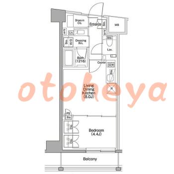 楽器ピアノ可相談 の 賃貸物件 1LDK 23万円の図面１