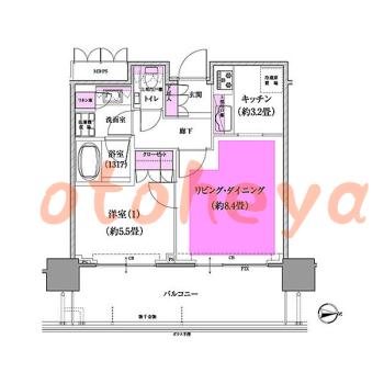 楽器ピアノ可相談 の 賃貸物件 1LDK 21万円の図面１