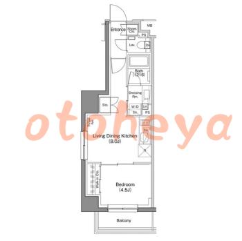 楽器ピアノ可相談 の 賃貸物件 1LDK 16.8万円の図面１