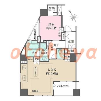 楽器ピアノ可相談 の 賃貸物件 1LDK 28万円の図面１