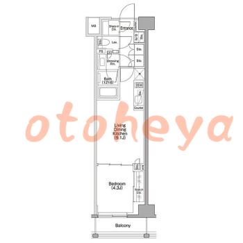 楽器ピアノ可相談 の 賃貸物件 1LDK 21.7万円の図面1