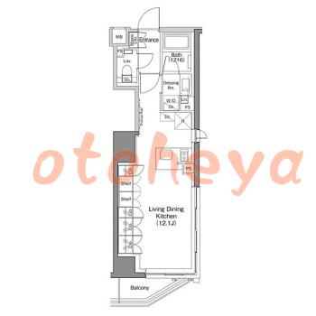 楽器ピアノ可相談 の 賃貸物件 1R 16.8万円の図面１