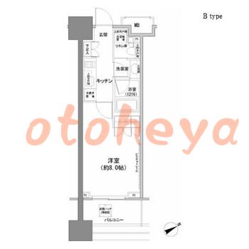 楽器ピアノ可相談 の 賃貸物件 1K 13万円の図面1