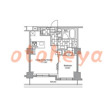 楽器ピアノ可相談 の 賃貸物件 1LDK 23.1万円の図面１