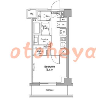 楽器ピアノ可相談 の 賃貸物件 1K 11.2万円の図面１