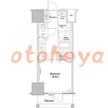 楽器ピアノ可相談 の 賃貸物件 1K 12万円の図面１